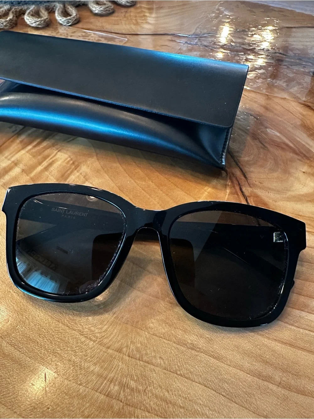 Saint Laurent Oversized Black Sunglasses with Dark Lenses